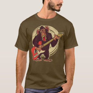 Camiseta Gráfica Premium del jugador de guitarra chimpancé