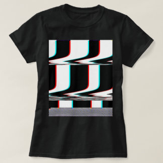 Camiseta gráfica: rayas glitch con tablero de ajed