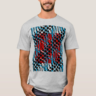 Camiseta gráfica retra del rojo azul