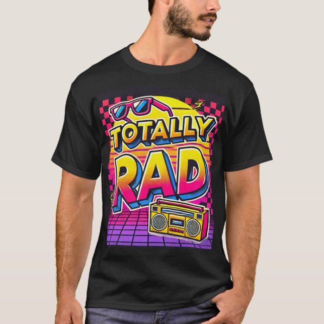 Camiseta gráfica retro 80 totalmente fuera (Anverso)