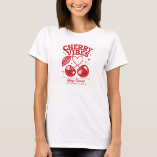 Camiseta Gráfica Retro Cherry Vibes