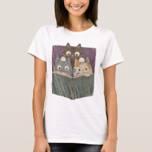 Camiseta gráfica Retro Curious Reading Cats, Amant