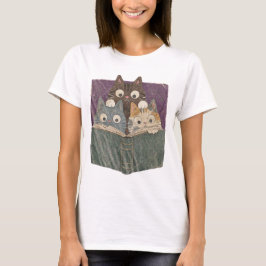 Camiseta gráfica Retro Curious Reading Cats, Amant