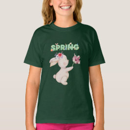 Camiseta gráfica retro de conejito de primavera co