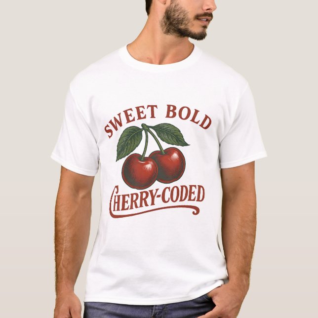 Camiseta gráfica retro de fruta dulce con código d (Anverso)