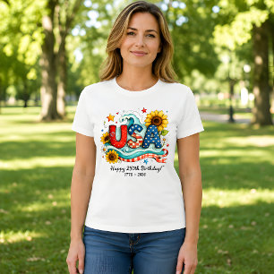 Camiseta Gráfica retro de girasol y ola por el 250 cumpleañ