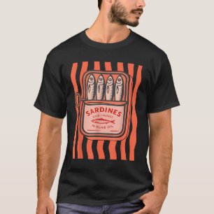Camiseta Gráfica Retro De Pescado De Verano De Sardina En C