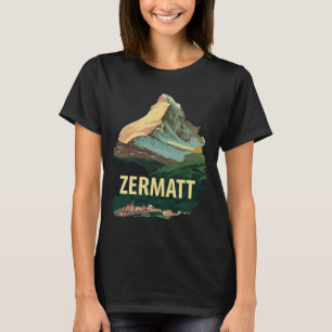Camiseta Gráfica Retro de Viaje a Zermatt Matterho