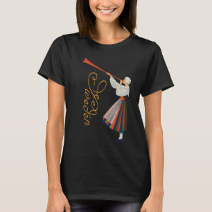 Camiseta gráfica retro de viaje folclore de Suecia