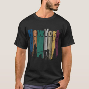 Camiseta gráfica retro del horizonte de la ciudad 