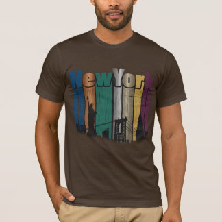 Camiseta gráfica retro del horizonte de la ciudad
