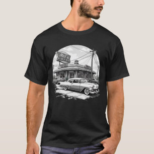 Camiseta gráfica Retro Diner & Classic Cars