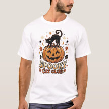 Gráfica Retro Groovy de Halloween de Gato Negro Es