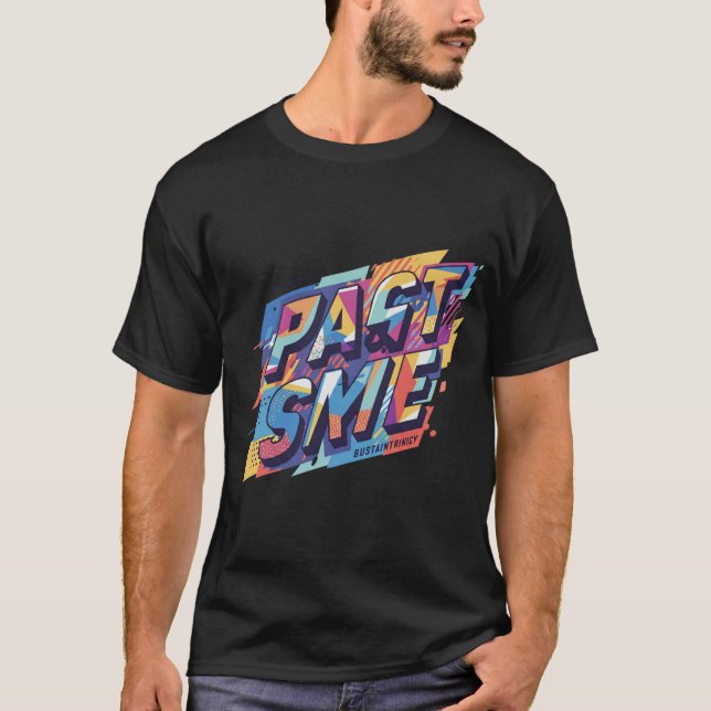 Camiseta gráfica retro negrita con texto de estilo (Anverso)