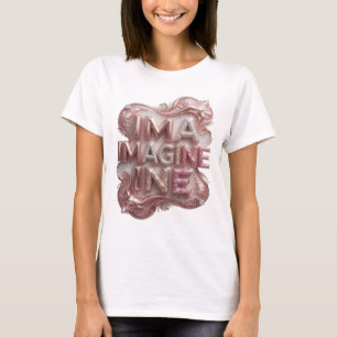 Camiseta gráfica rosa clásica IMAGINE