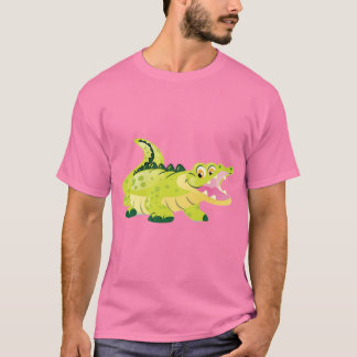 Camiseta gráfica rosa de caimán bebé de dibujos an