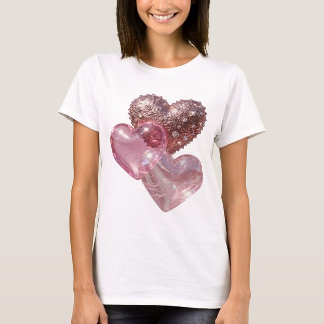 Camiseta gráfica Sharp Silver TRES CORAZONES (Anverso)