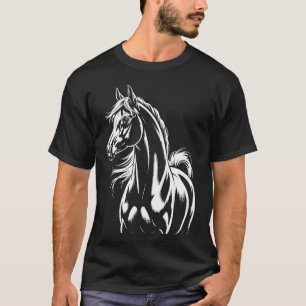Camiseta Gráfica Silueta de Caballo Genial para Jinetes y A