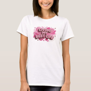 Camiseta gráfica Snappy Pink VIVIENDO MI MEJOR VID