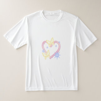 Camiseta gráfica soñadora de mariposa y corazón