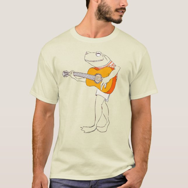 Camiseta gráfica Strummer de guitarra de rana masc (Anverso)