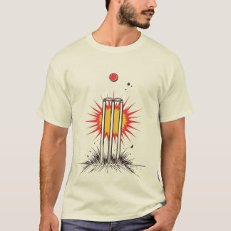 Camiseta gráfica T20 de cricket con tocones rotos