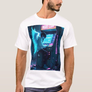 Camiseta gráfica temática de anime cyber punk