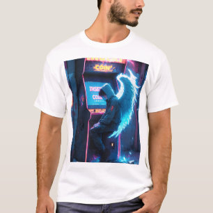 Camiseta gráfica temática de anime cyber punk