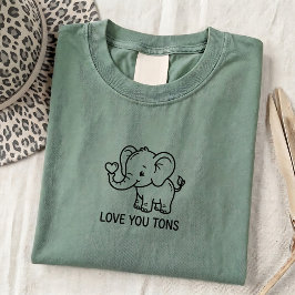 Camiseta gráfica unisex con cita de amor de elefan