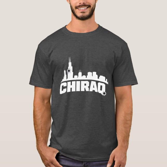 Camiseta Gráfica Urbana Angustiada de CHIRAQ Skyli (Anverso)