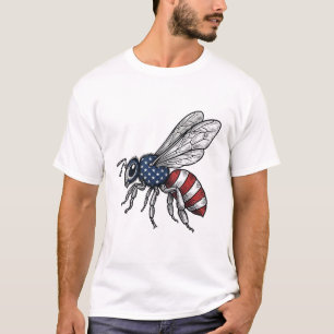 Camiseta Gráfica Vectorial de Abeja Patriótica Vin