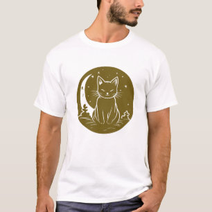 Camiseta Gráfica vectorial de canto bajo la luna