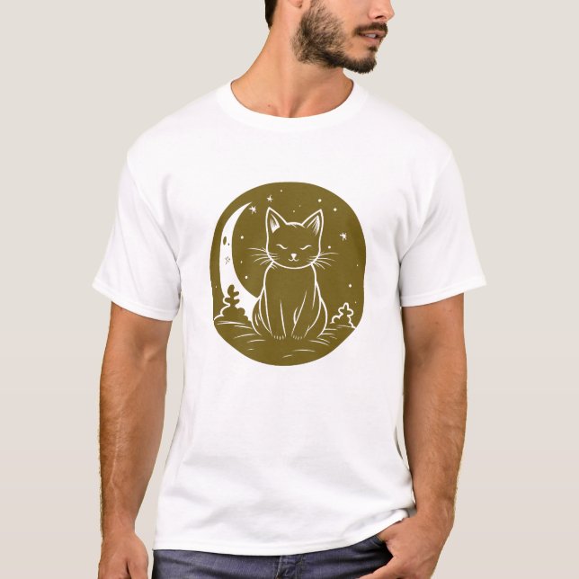 Camiseta Gráfica vectorial de canto bajo la luna (Anverso)
