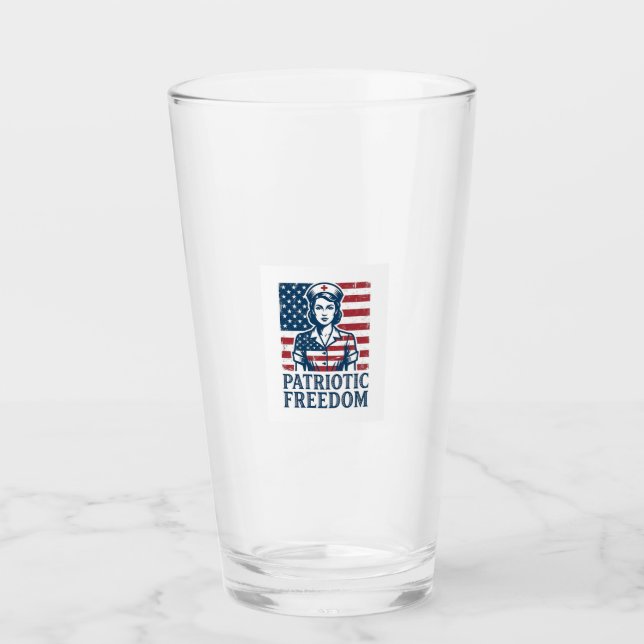 Camiseta gráfica vectorial de enfermera patriótica (Anverso)