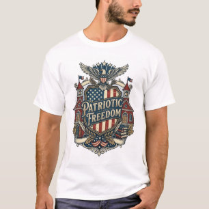 Camiseta gráfica vectorial patriótica de vuelta a
