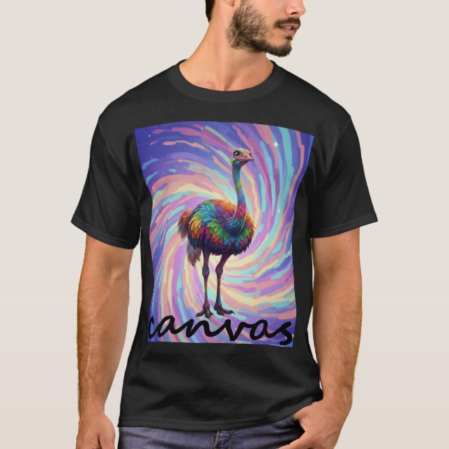 camiseta gráfica vibrante, diseño de avestruz colo (Anverso)