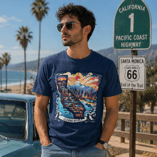 Camiseta Gráfica Vintage de Arte del Mapa de Calif