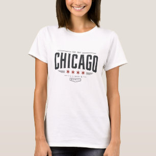 Camiseta gráfica vintage de cuatro estrellas de Ch