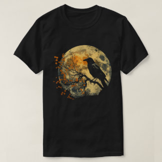 Camiseta Gráfica Vintage de Cuervos, Luna de Cuerv