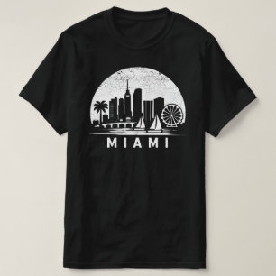 Camiseta Gráfica Vintage de la Silueta de Miami - 