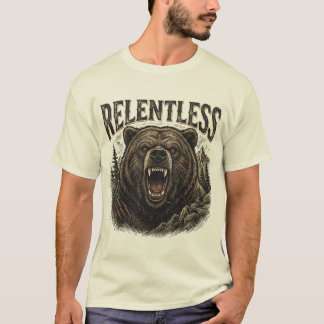 Camiseta gráfica vintage de oso implacable