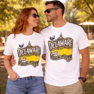 Camiseta Gráfica Vintage del Estado de Delaware