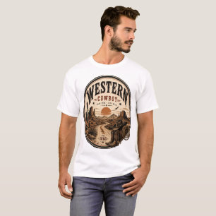 Camiseta gráfica vintage del oeste americano Ruta
