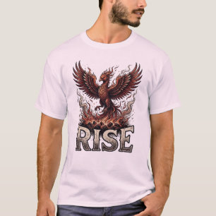 Camiseta Gráfica Vintage Fuego Fénix Ascendente