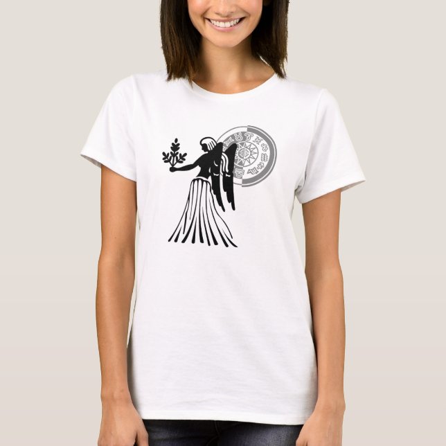 Camiseta Gráfica Virgo Virgin Zodiac de estilo griego (Anverso)