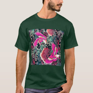 Camiseta GRÁFICAS DE VOLANTE, OLAS, FLORES DE FLORES Pink