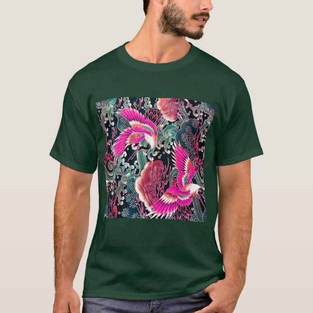 Camiseta GRÁFICAS DE VOLANTE, OLAS, FLORES DE FLORES Pink (Anverso)