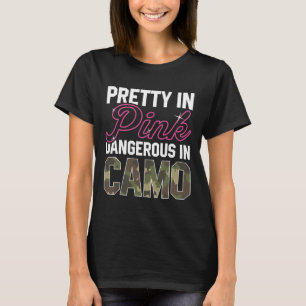 Camiseta Gráficas divertidas de caza de camo rosado: Deer B