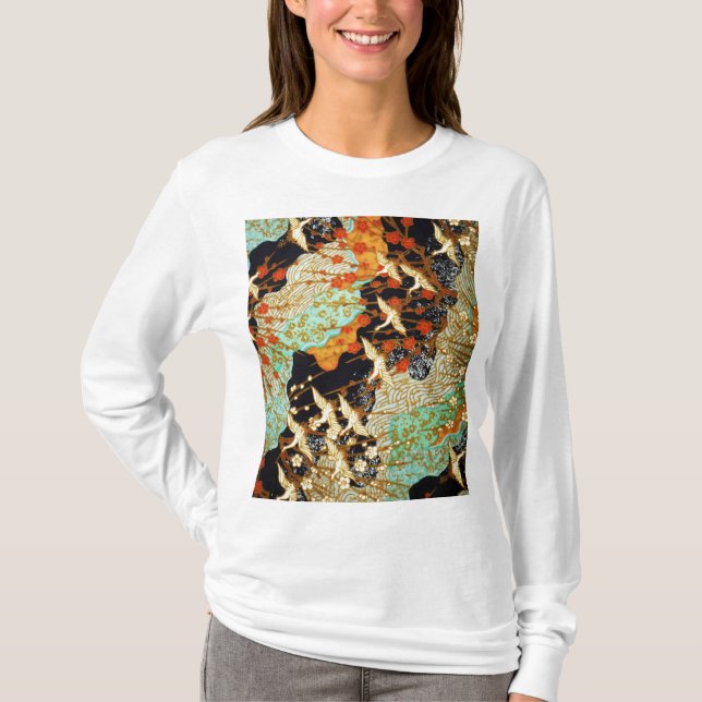 CAMISETA GRÁFICAS VOLADORAS CON FLORES DE PRIMAVERA (Anverso)