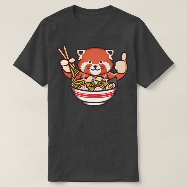 Camiseta Gráficickawaii Panda Rojo Comiendo Un Ojo De Diodl (Diseño del anverso)